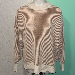 Aerie beyond chenille cozy striped pullover sweater